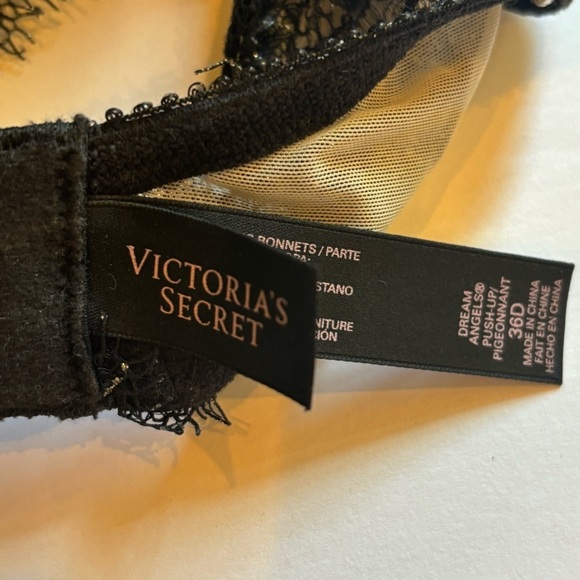 Victoria Secret Dream Angels Push Up Bra Black Lace Cream White 36D - Picture 4 of 5